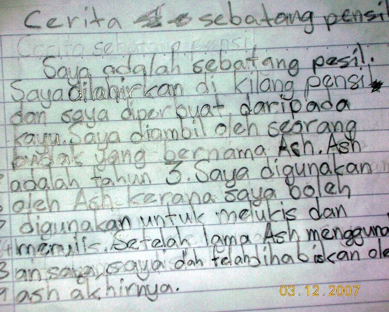 CONTOH KARANGAN - Cerita Sebatang Pensel - Page 3